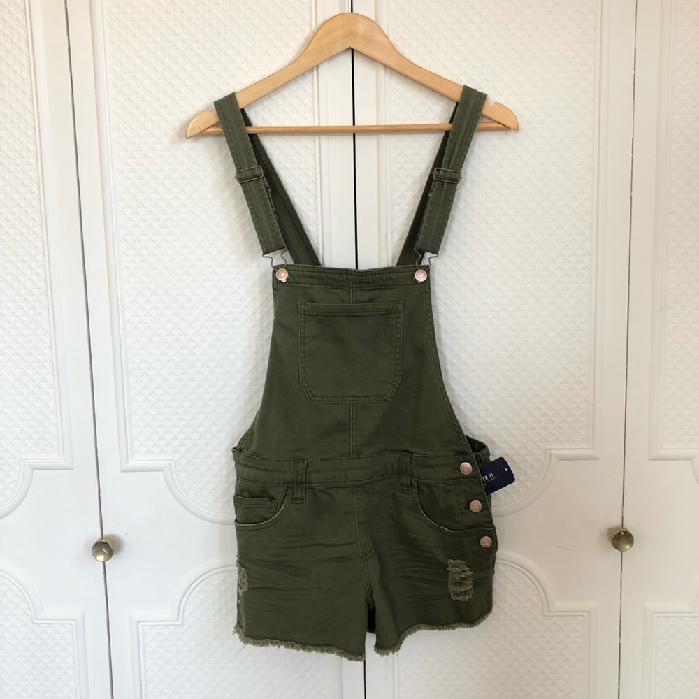 BNWT Olive Green Overall Shorts